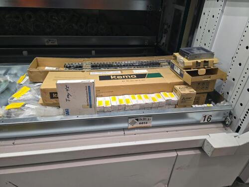 Divider of Tray 1016 - Mitsubishi Electric AC Servo Amplifier, CC Links, Rotary Joints, Rack and Pins, etc.