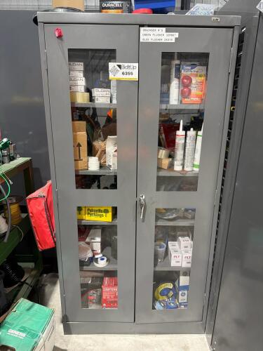 ULINE Storage Cabinet with contents