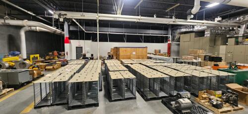Lot of (180) Dow Kokam 16 - Shelf Modular Storage Racks
