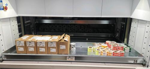 Divider Tray of 1038- (5) Boxes of 2080 Zebra Z-Perform 1500T Labels 4.375" x 3.000", Assorted Labels
