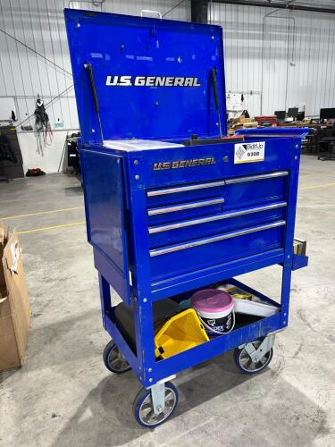 U.S. General 30&Prime; 5-Drawer Rolling Mechanic&rsquo;s Cart with Casters &ndash; Includes Contents