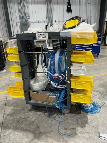 Industrial Pneumatic Tubing & Push-to-Connect Fittings Assortment on Mobile Cart
