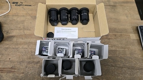 Assorted Keyence Camera Sensors and Lenses - CV-035M; CA-LH8; CA-LH4