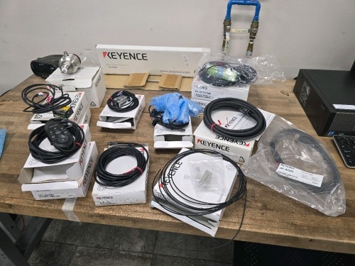 Assorted Lot of Keyence Equipment - Sensors, Controllers, Cabling, etc.