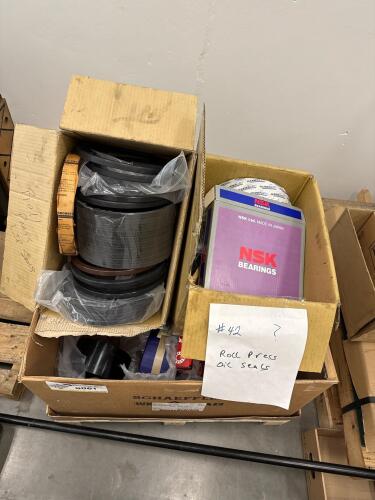 Lot of Assorted Roll Press oil Seals and Bearings