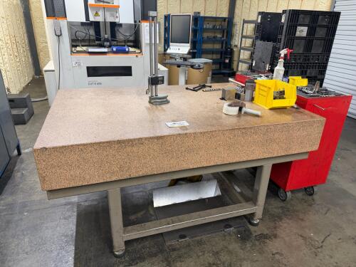 Starrett granite surface plate with stand