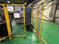 AGS Modular Industrial Safety Fencing System &ndash; Yellow Steel Machine Guard Panels &ndash; Welded Wire Mesh Perimeter Barrier &ndash; Heavy Duty Bolt-Together Safety Enclosure - 3
