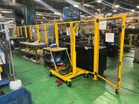 AGS Modular Industrial Safety Fencing System &ndash; Yellow Steel Machine Guard Panels &ndash; Welded Wire Mesh Perimeter Barrier &ndash; Heavy Duty Bolt-Together Safety Enclosure - 7