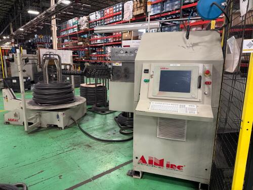 2020 AIM CNC Wire Bender, Model AFM-3D8SD, AIM Wire feeder, AIM Conveyor C48