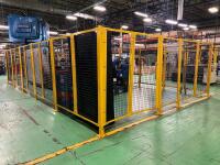 AGS Modular Industrial Safety Fencing System &ndash; Yellow Steel Machine Guard Panels &ndash; Welded Wire Mesh Perimeter Barrier &ndash; Heavy Duty Bolt-Together Safety Enclosure - 9