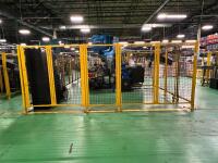 AGS Modular Industrial Safety Fencing System &ndash; Yellow Steel Machine Guard Panels &ndash; Welded Wire Mesh Perimeter Barrier &ndash; Heavy Duty Bolt-Together Safety Enclosure - 10