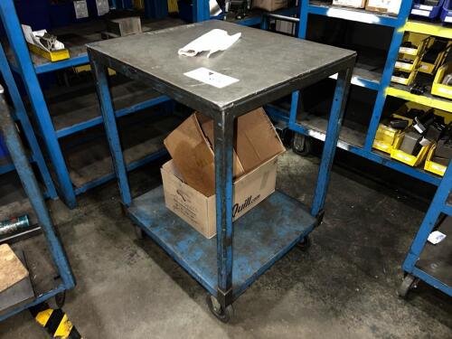 Heavy-Duty Steel Rolling Utility Cart / Shop Work Table With Casters