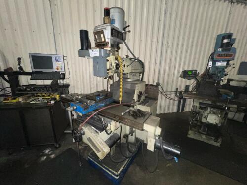 Atrump K4F Vertical Milling Machine with Kurt Vise, Centroid CNC Control Console, Tooling & Workstation Cabinet