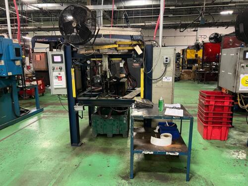 Dual-Gun Resistance Welding Station with (3) RoMan Transformers, Series 435 Weld Control, Allen-Bradley PanelView Plus 400, Banner EZ-Screen Light Curtain & Keyence Safety Sensor