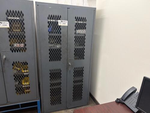 Metal storage cabinet (contents included)