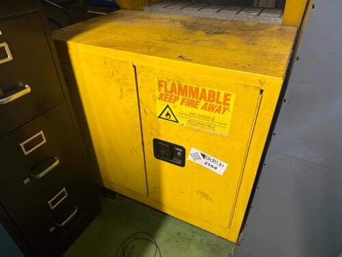 Yellow flammable safety storage cabinet
