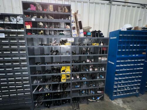 Tool & Die Components Lot w/ Storage Rack &ndash; Nitrogen Die Cylinders, Punch Holders, Stripper Bolts & Precision Tooling