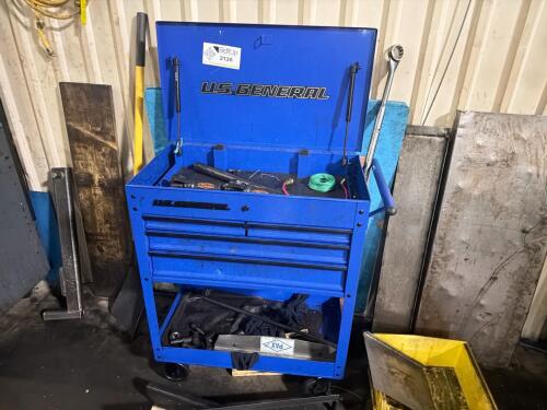 U.S. General 30 in. 5-Drawer Mechanics Cart (contents included)