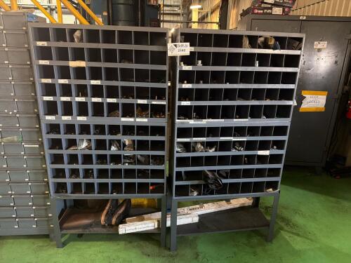 (2) Small Parts storage cubbies with bottom shelves (contents included)