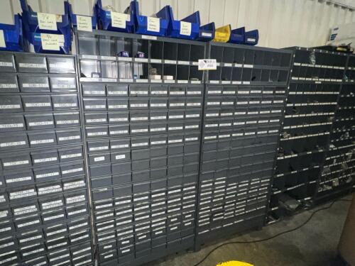 Durham Industrial Multi-Drawer Parts Storage Cabinets w/ Assorted Tool & Die Components, Punches, Dies, Bushings & Shop Tooling