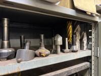 2-Door Cabinet w/ Shelving of Assorted Tooling / End Mills - 4