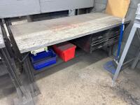 (2) Wood Top Work Benches - 2