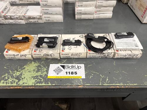 (6) Keyence LV‑N11CP Digital Laser Sensor Amplifiers (PNP, M8 Connector)
