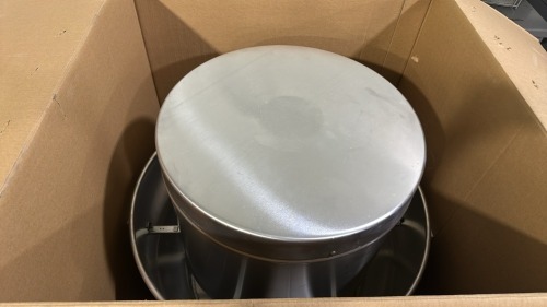 Dayton Exhaust Ventilator, Model: 4Yy19, Type: Centrifugal Upblast Less Drive Package, Drive Type: Belt Drive, Impeller Diameter : 21 1/4&rdquo;, Base Length X Base Width 30&rdquo; X 30&rdquo;, Height :34 3/4&rdquo;