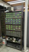 Steel Shelving Unit with Multi-Drawer Parts Cabinet with Contents of Tooling