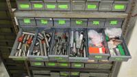 Steel Shelving Unit with Multi-Drawer Parts Cabinet with Contents of Tooling - 8