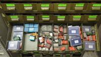 Steel Shelving Unit with (90) Parts Drawers and Contents of Chasers - 13