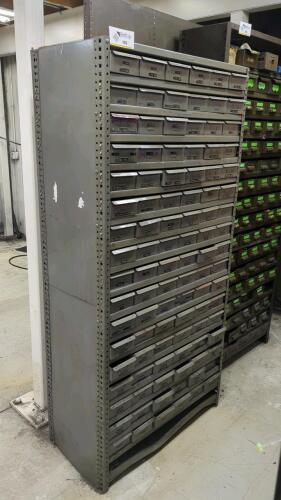 Steel Shelving Unit with (102) Parts Drawers with Contents of Tooling