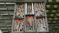 Steel Shelving Unit with (102) Parts Drawers with Contents of Tooling - 11