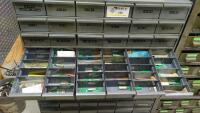 96-Drawer Parts Bin with Contents of Assorted Tooling - 9