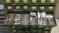 Steel Shelving Unit with 102-Parts Drawers with Contents of Assorted Taps - 10