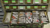 Steel Shelving Unit with 102-Parts Drawers with Contents of Assorted Taps - 12