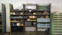 (3) Shelving Units with Contents of Spare Parts