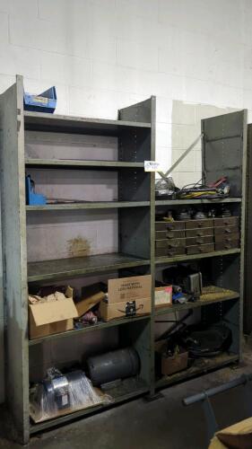(2) Steel Shelving Units With Contents of Spare Parts