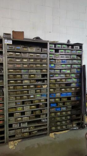 (2) Steel Shelving Units with Contents of Kingsbury Tooling
