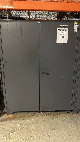 Global Industial Heavy Duty Bin Cabinet With Yellow Bins And Asst&rsquo;D Parts: Cables, Cable Carriers, Thk Parts, Cabinet Dimension: 60&rdquo; Width X 24&rdquo; Depth X 74&rdquo; Height