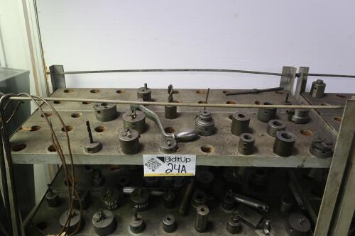 Steel Shelving Unit with Contents of Turret Lathe Tooling