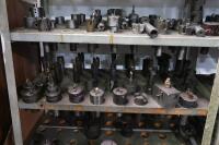 Steel Shelving Unit with Contents of Turret Lathe Tooling - 4