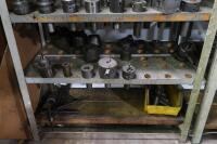 Steel Shelving Unit with Contents of Turret Lathe Tooling - 6