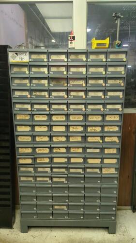 96-Drawer Parts Bin with Contents of Inspection Gages and Tooling