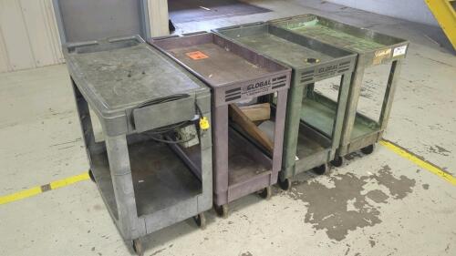 (4) 30" x 16" x 32" Plastic Utility Carts