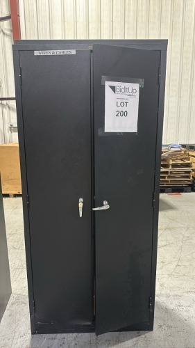 Global Metal Storage Cabinet With Asst&rdquo;D Wires And Cables - 36" X 18" X 78"