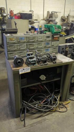 Work Bench with Contents of Machine Accessories