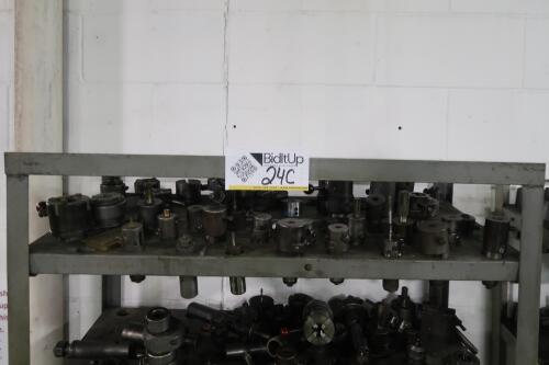 Steel Shelving Unit with Contents of Turret Lathe Tooling
