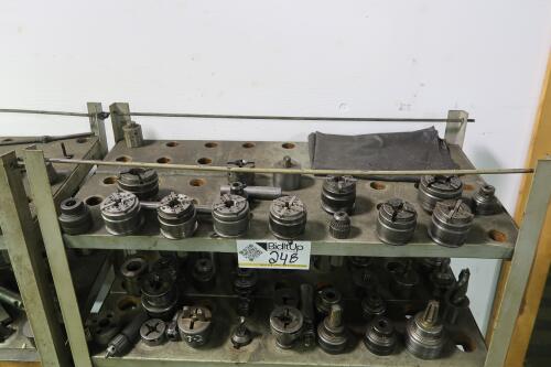Steel Shelving Unit with Contents of Turret Lathe Tooling