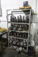 Steel Shelving Unit with Contents of Hause Drill & Tap Unit Tool Sleeves - 2